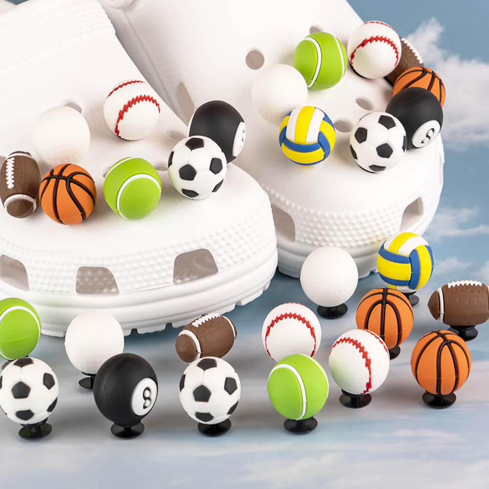 1 Uds. De bolas 3D, accesorios para zapatos, zapatillas, decoraciones para zapatos, alfileres para zuecos, Clips de fútbol para hombres y mujeres, pantalones vaqueros, triangulación de envíos