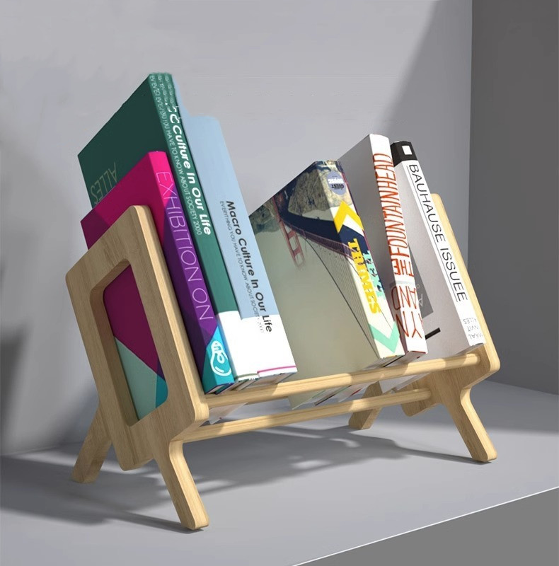Desktop Mini scaffalature per libri in legno massello documenti per ufficio semplici riviste cancelleria Home Studyroom libri Sundry Organizer Rack