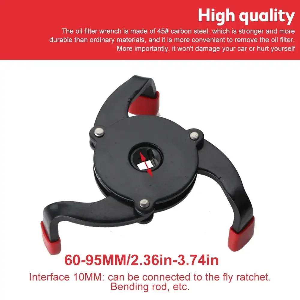 Uniwersalny, wysokiej jakości trójszczękowy narzędzie do demontażu filtra oleju, narzędzie do usuwania filtra oleju do samochodów.