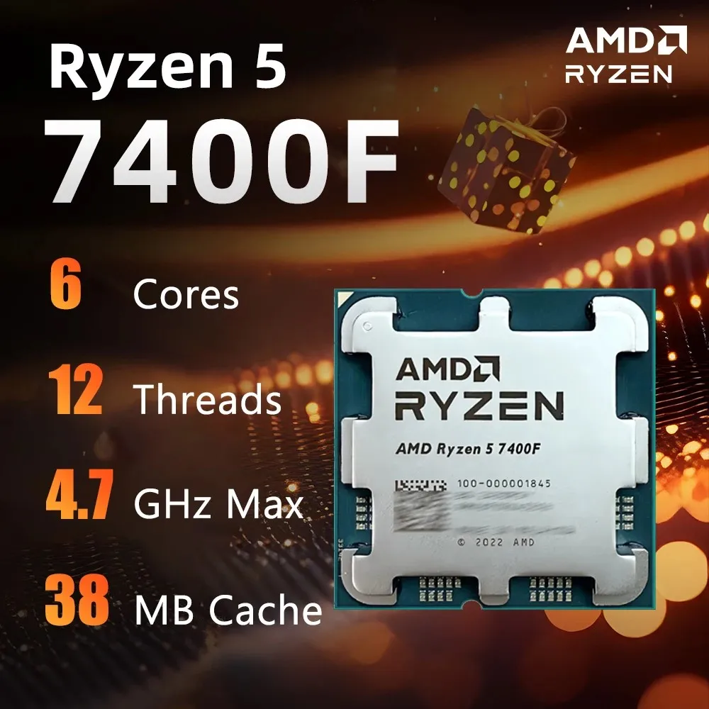 AMD Ryzen 5 7400F New R5 7400F 3.7GHz 5NM L3=32M  100-000001845 Socket AM5 Tray  but without cooler