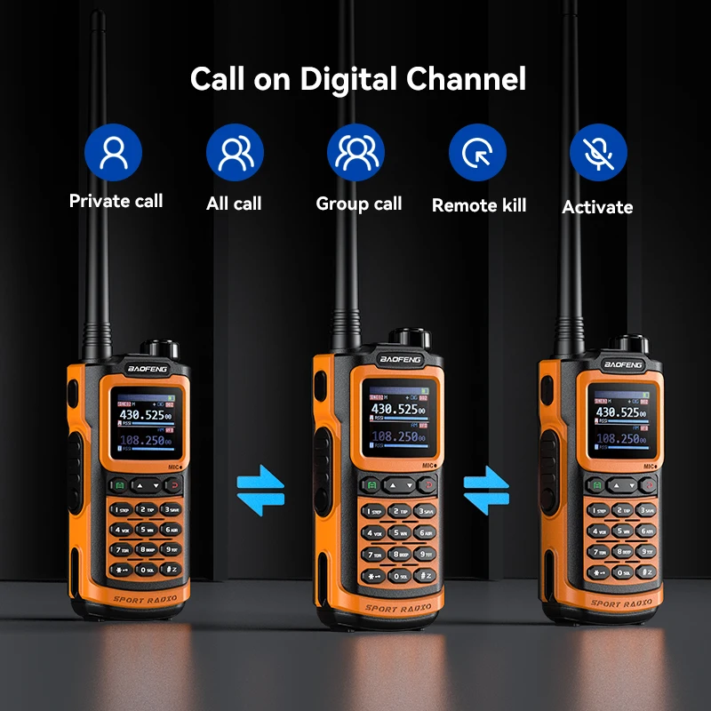 Baofeng AD-20 Walkie Talkie banda completa analógico/digital inalámbrico copia frecuencia 1024CH texto mensaje cifrado Digital grabación Radio