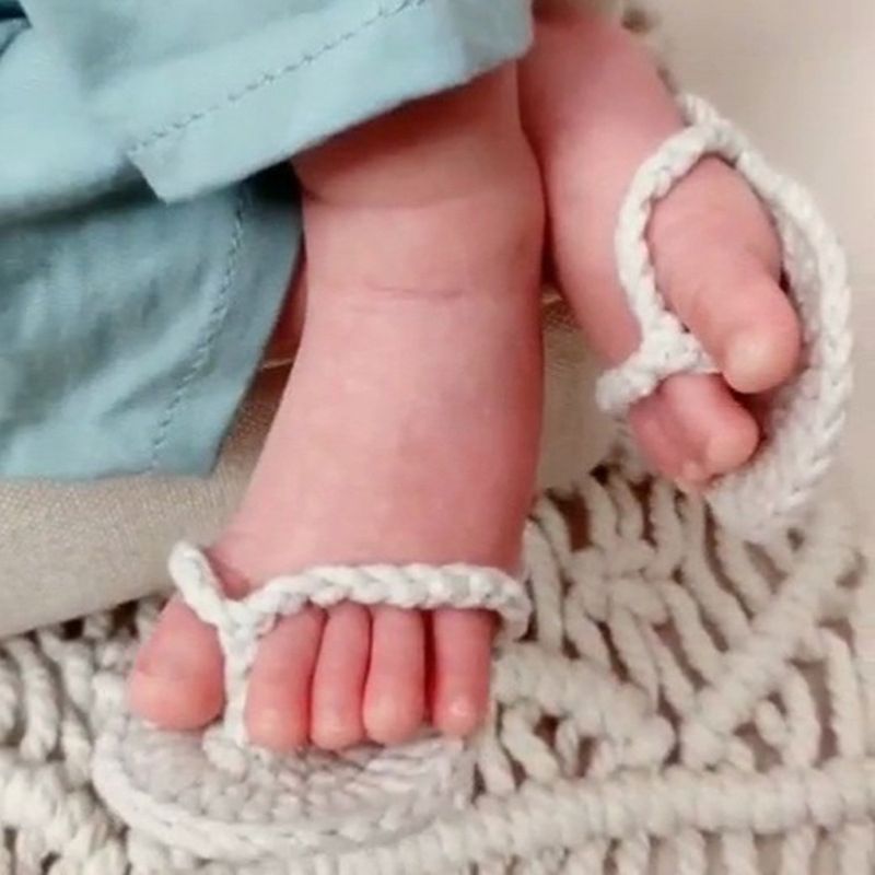 Pantoufles faites à la main pour nouveau-né, accessoires de photographie, mini crochet, chaussures pour bébé, A2UB