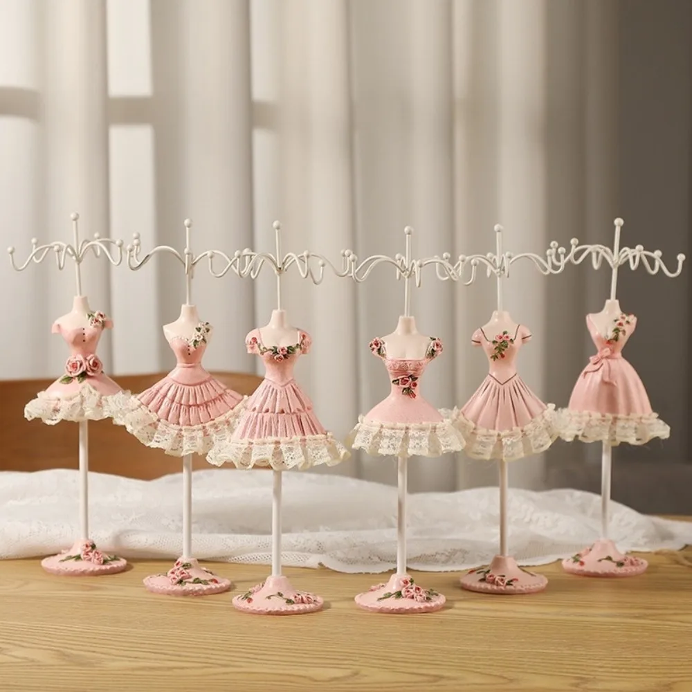 Rak Organizer Model Gaun Rak Display Perhiasan Putri Mewah Kalung Manekin Display Stand Renda Bunga