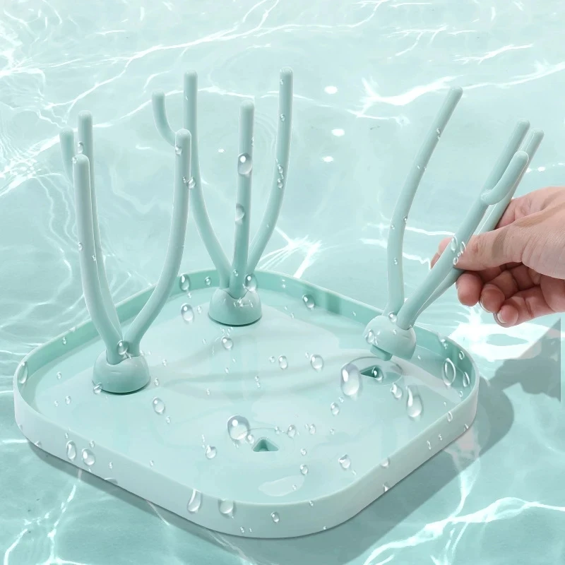 ขวดนมDrying Rack Feedingถ้วยผู้ถือที่ถอดออกได้รูปทรงต้นไม้RackทําความสะอาดPacifiersและอุปกรณ์เสริมชั้นวางของ