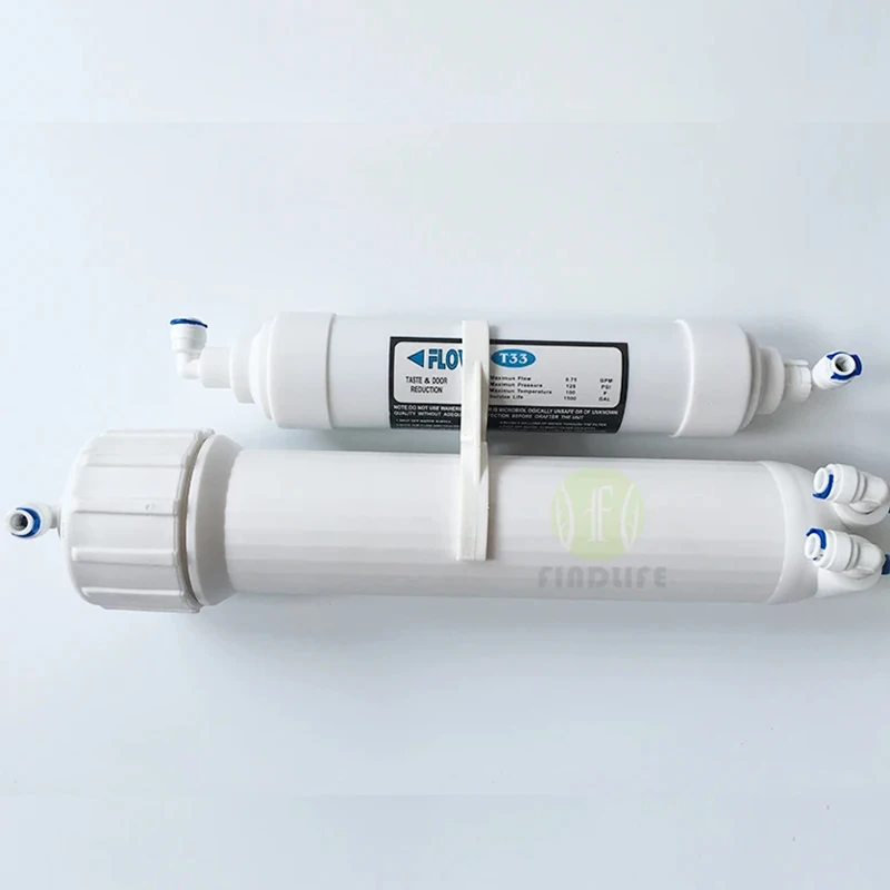 Conexión rápida T33 de 10 pulgadas con 2 uds., purificador de agua de corte en línea, cartucho de filtro de agua de poste de carbono, OSMOSIS REVERSE