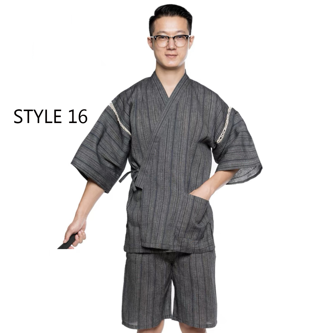Kimono samurái tradicional japonés para hombre, bata de baño Yukata, ropa de Sauna suelta, ropa de verano de manga corta, novedad de 2023