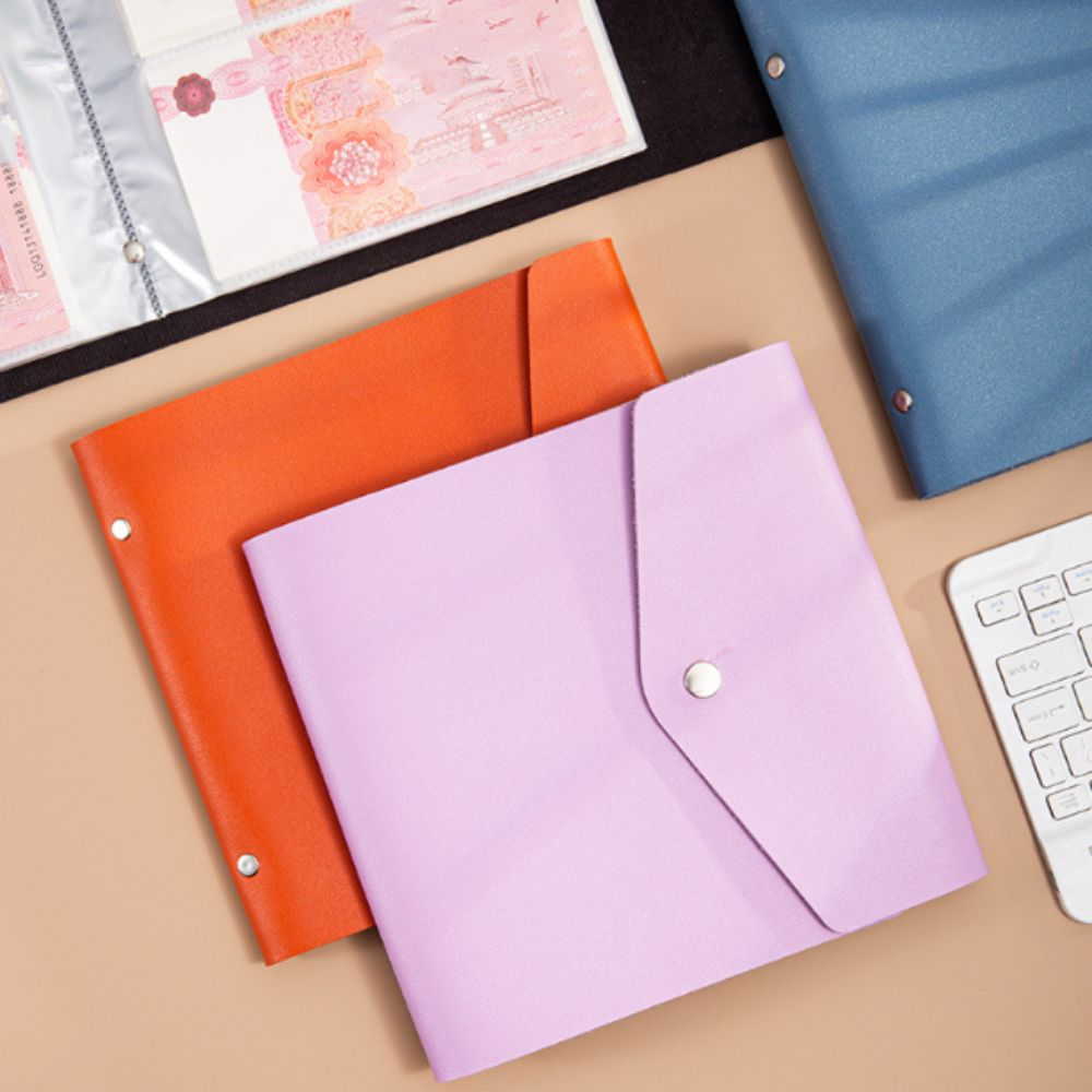 PU Leather Money Savings Challenge Simple Easy Cash Savings Binder Book Clear Portable Envelops Savings Challenges