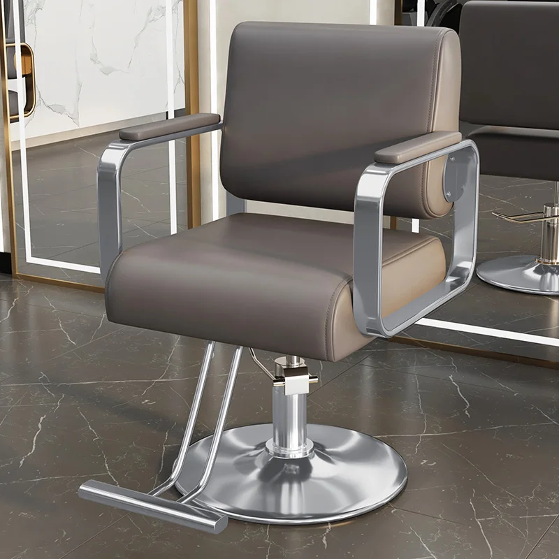 ChimBarbershop-Chaise de barbier dorée personnalisée, meuble de salon de beauté