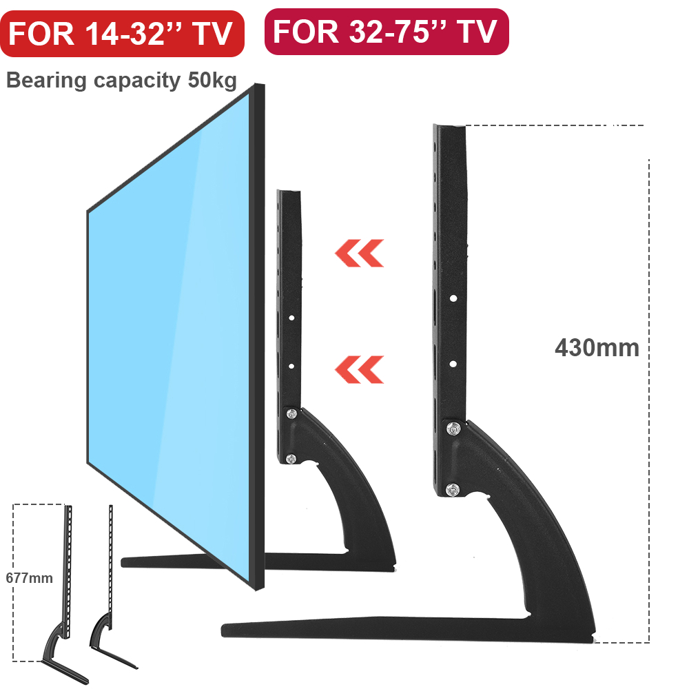 TV Bracket For 14-32 inch For 32-75inch TV Universal Fixed TV Stand Holder Universal Table Top TV Stand Pedestal TV Stand Legs