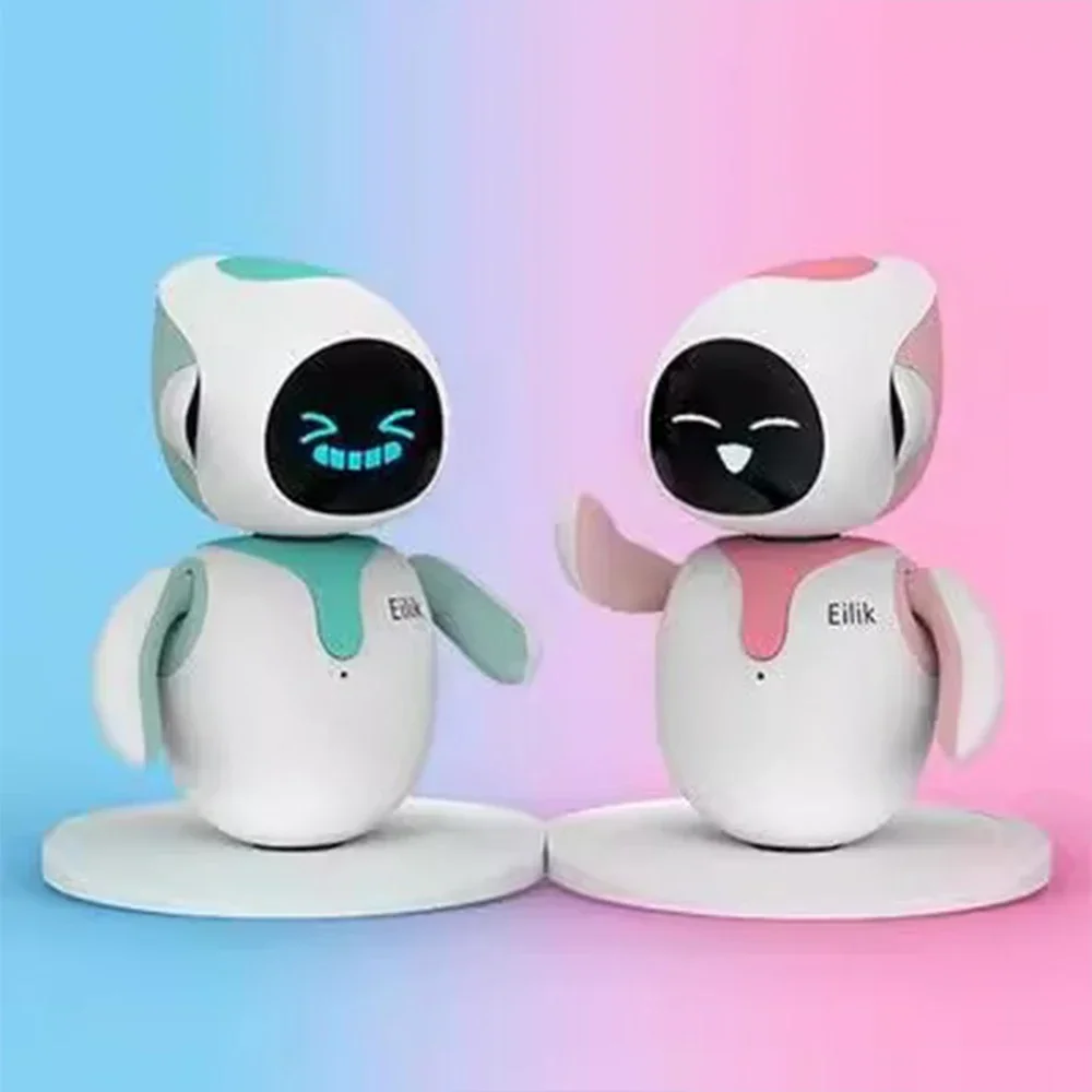 Emo robô inteligente eilik inteligente ai robôs interativos acompanhar voz espanhola eletrônico mini desktop emo robô presente de natal