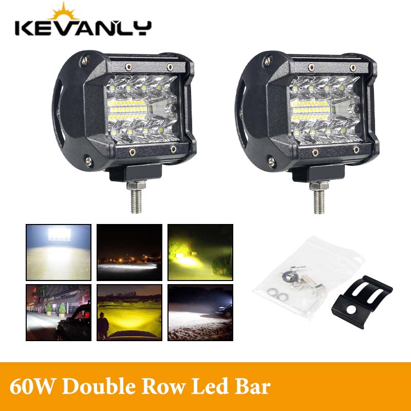 12V 60W LED Bar Offroad Spot Flood Combo LED-lichtbalk Werklamp voor vrachtwagen Auto SUV ATV UTV 4WD LED-koplampen 12V 60W LED Bar O
