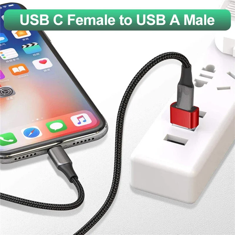 Adaptador usb para usb c para iphone 17 usb c fêmea para usb macho adaptador de carregador de carro tipo c conversor para apple 16 para samsung galaxy