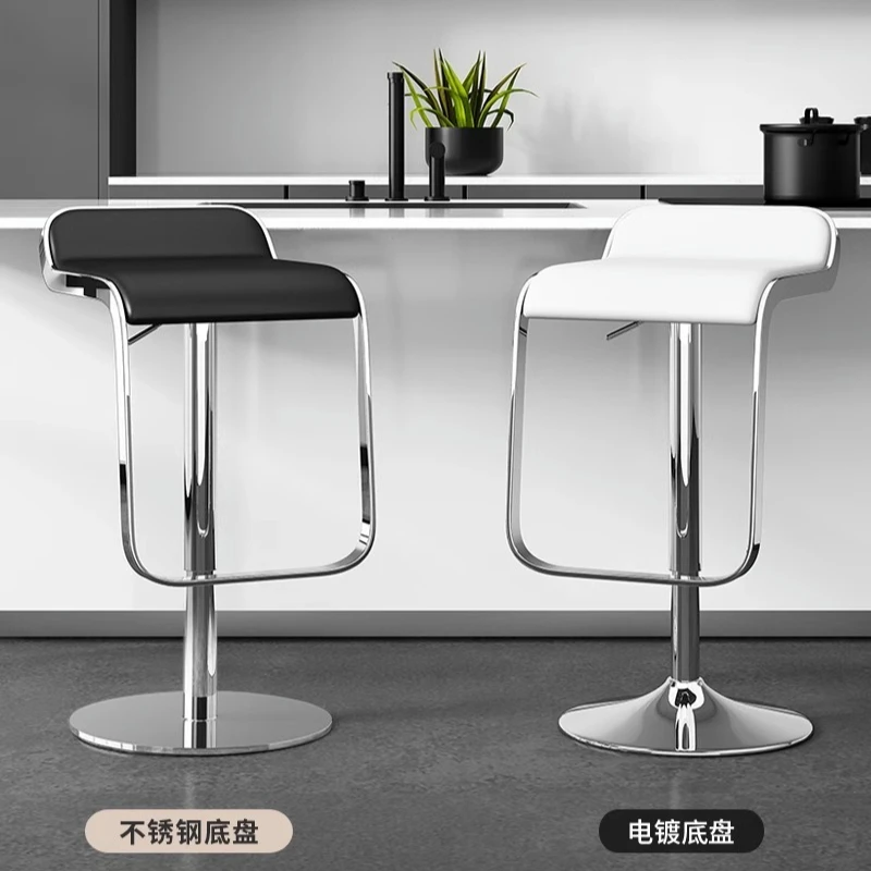 Adjustable Height Bar Stool with Backrest Swivel Pub Chair for Bar Counter Stylist Stool Strengthen Base Ergonomic Cashier Seat