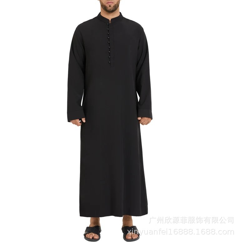 男性用のルーズスタンドカラーアバヤ,モーダルラウンドネック,イブニングドレス,イスラム教徒のabaya衣類,新品