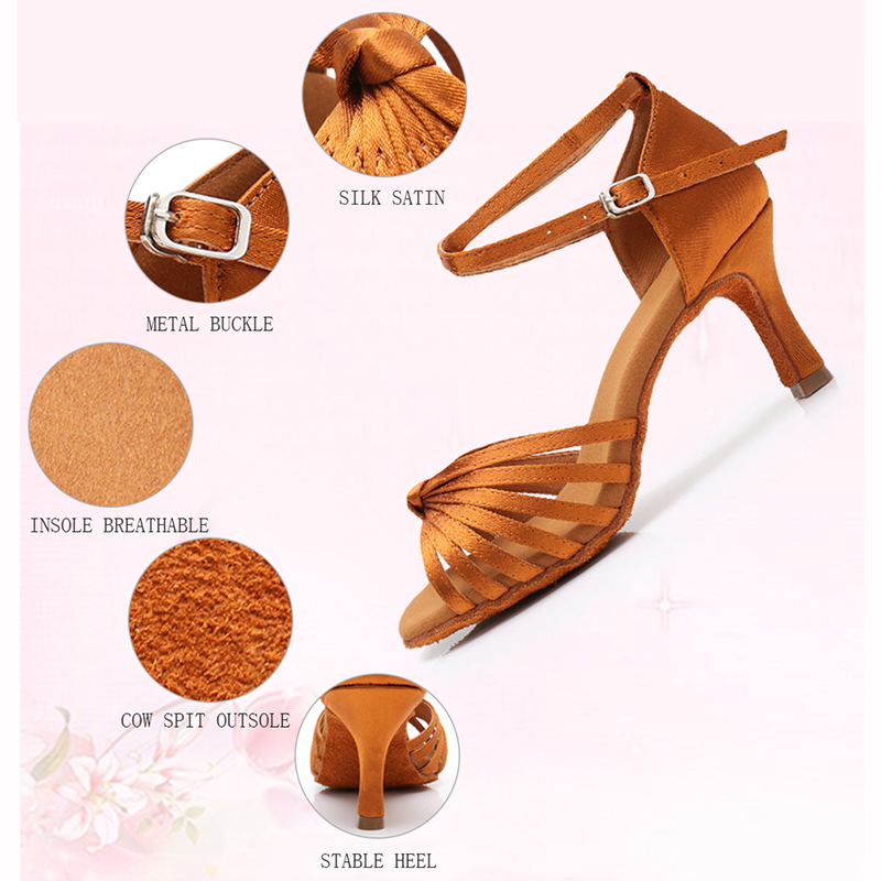 DIPLIP nuevos zapatos de baile latino para mujeres niñas Tango Salsa baile de salón tacones altos zapatos de baile suaves 5/7cm zapatos de baile de salón