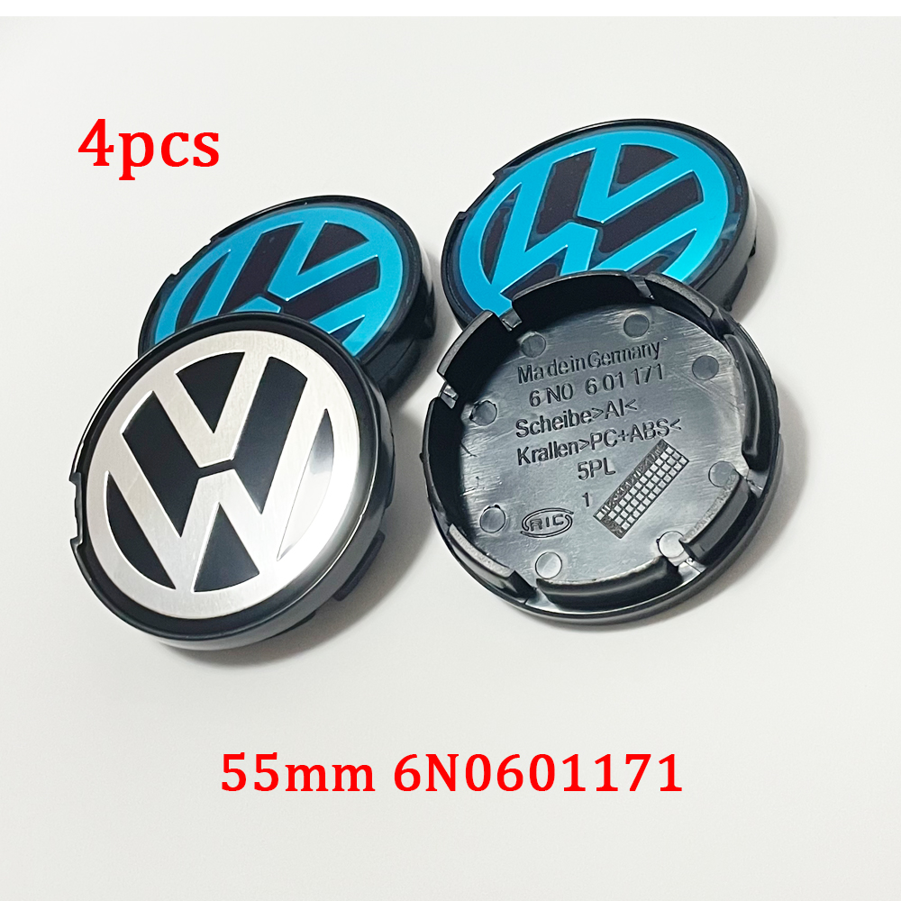 4Pcs Genuine Wheel Center Hub Cap 3B7601171 65MM Wheel Center Cap Replacement Chrome & Black for Volkswagen