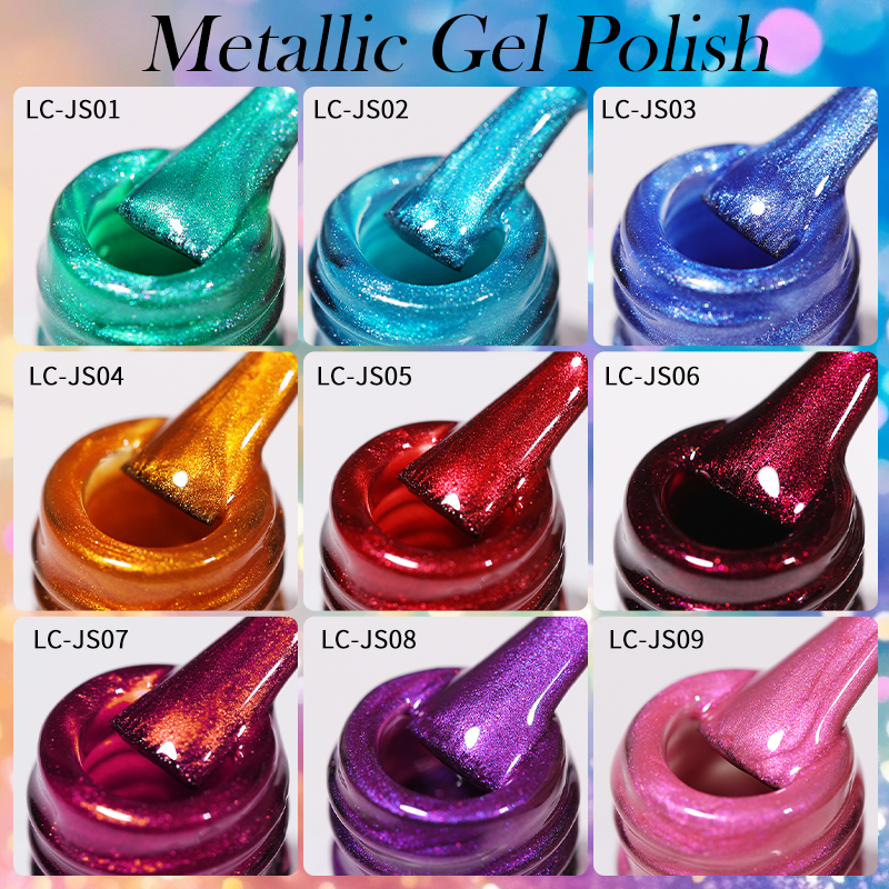 LILYCUTE 7ml Metallic Gel Nail Polish Red Chrome Mirror Effect Thread Shell Nail Gel Quick Dry Semi Permanent UV Gel Nail Art