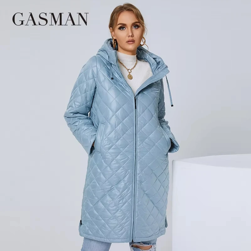 GASMAN 2022ผู้หญิงฤดูใบไม้ร่วงฤดูหนาวเสื้อแจ็คเก็ตแฟชั่น XL-5XL ยาว Street Parka Furry คุณภาพสูงเสื้อผู้หญิง81121