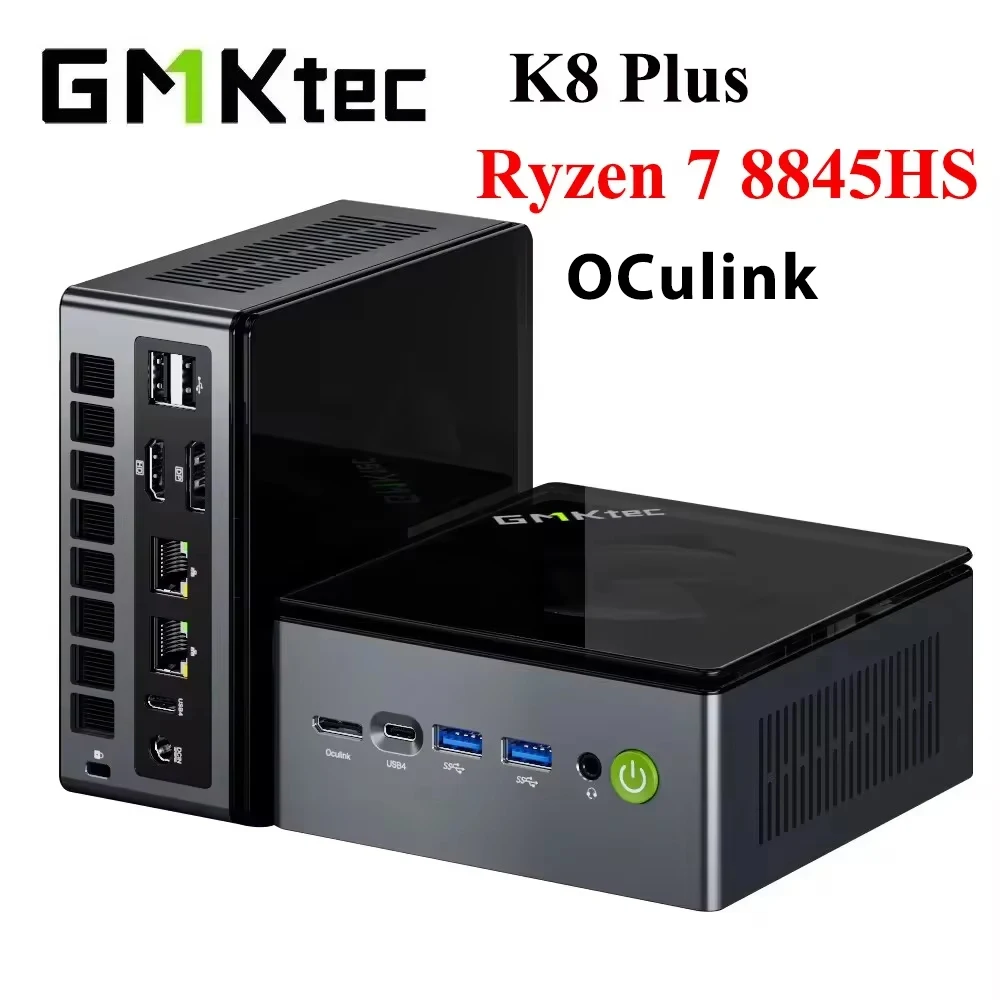 GMKtec K8 Plus Ryzen7 8845HS Mini PC Windows 11 Pro DDR5 32GB 5600MHz PCIe4.0 1TB NVMe SSD Wifi 6 BT5.2 Desktop Gaming Computer