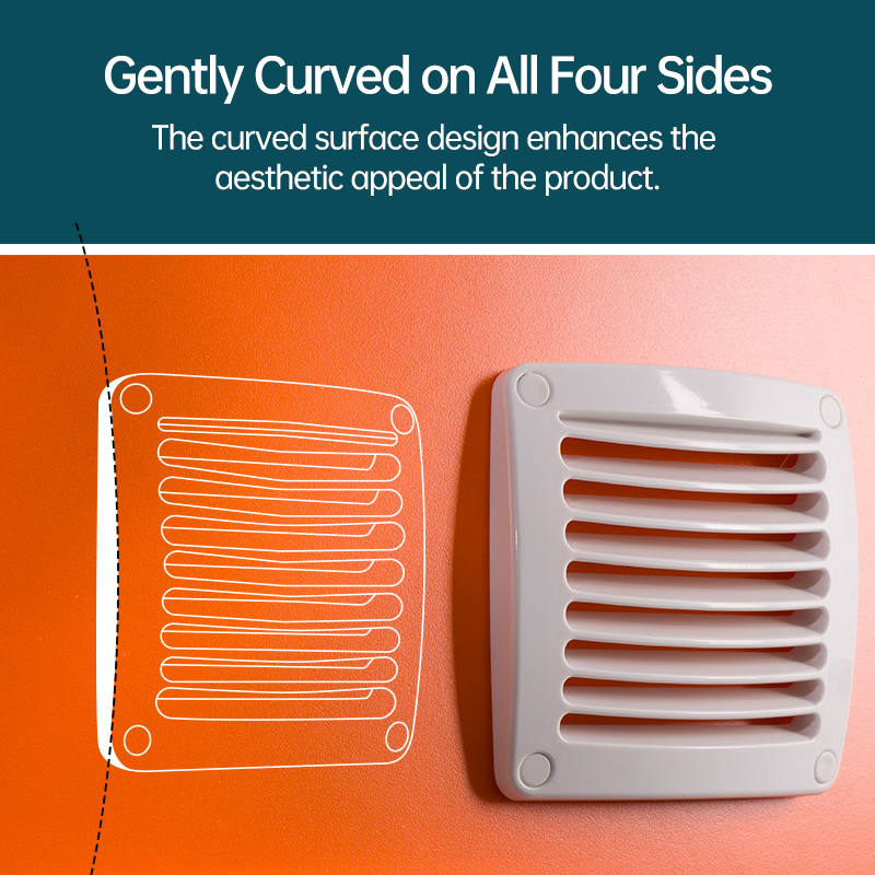 Ventilação de ar quadrada universal para barco marinho e rv, grade de ventilação com persianas branca/preta, tampa de plástico durável