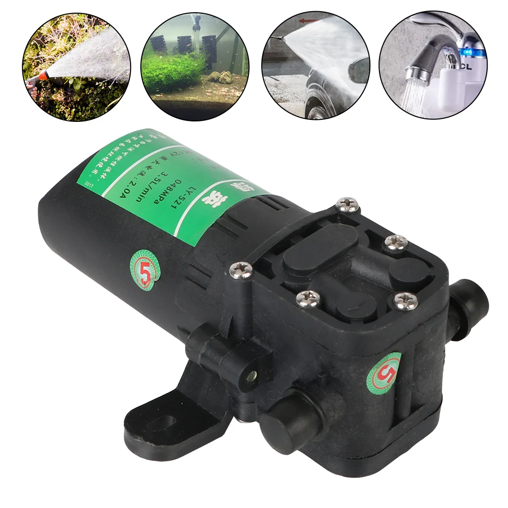 Mikro wysokociśnieniowa membranowa rolnicza elektryczna pompa wodna 3,5 l/min DC12V strumień wody myjnia samochodowa trwała