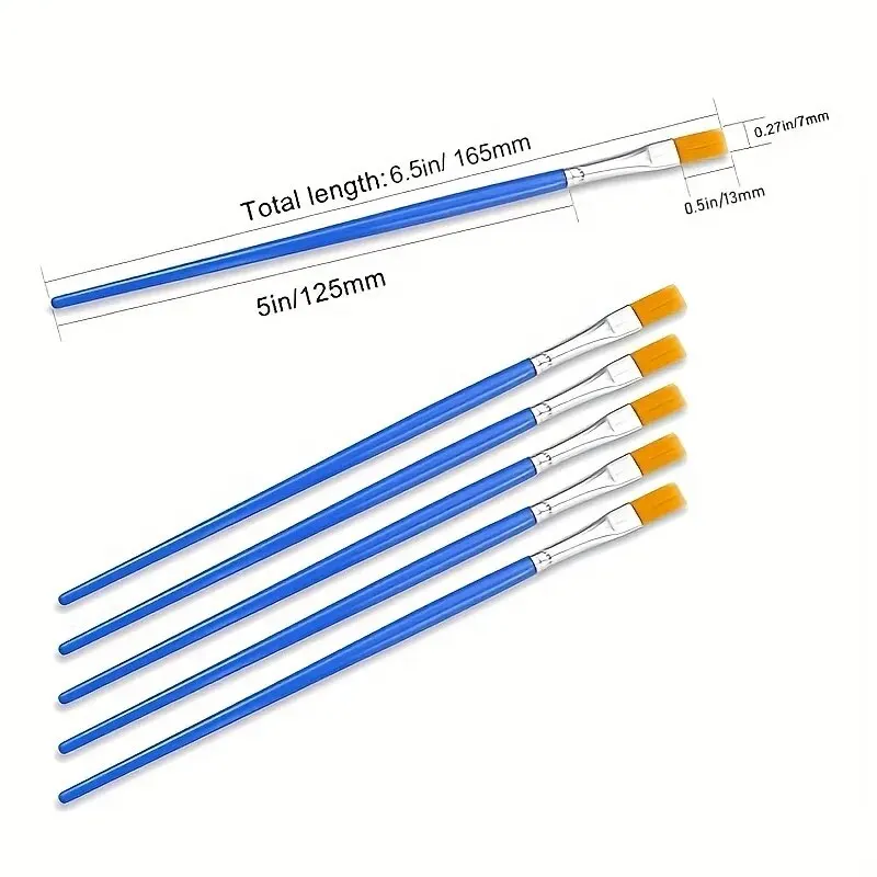 50-teiliges Malpinsel-Set, Kunst, rund, flaches Haar, Nylonhaar, Pinsel für Öl, Acryl, Aquarell, Kinder/Künstler/Anfänger/Studenten