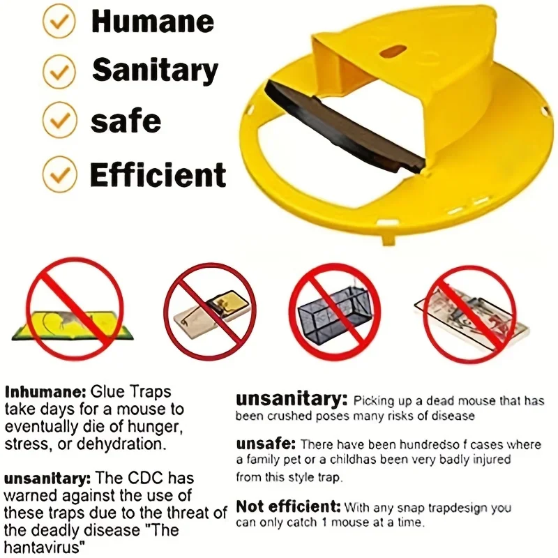 Auto Reset Mouse Trap, Mouse Trap, Indoor, Outdoor, Garage, Auto Reset Flip Sliding Bucket 1/2/3PCS Pest Catch Yard Safety