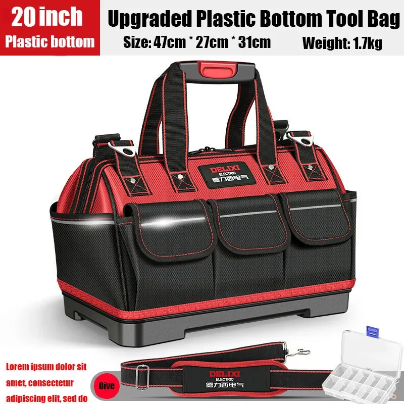 1680D Oxford Cloth Tool Bag Professional Electrician Wrench Waterproof Working Multifunction Organizing Storage Tool Bag
