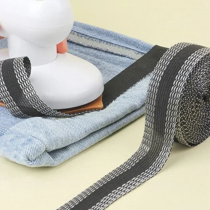 ขอบเสื้อผ้าสั้นวางเทปSelf-Adhesive Iron-On Patch Hemสําหรับกางเกงกางเกงสั้นซ่อมผ้าเสื้อผ้าเย็บเครื่องมือ