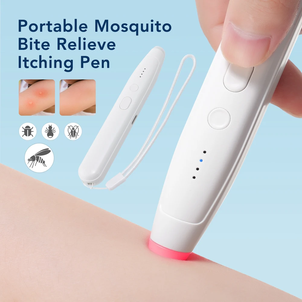 Pluma portátil recargable para aliviar la picazón, antimosquitos, sin químicos, antipicazón, picadura de insecto Natural, para niños y adultos