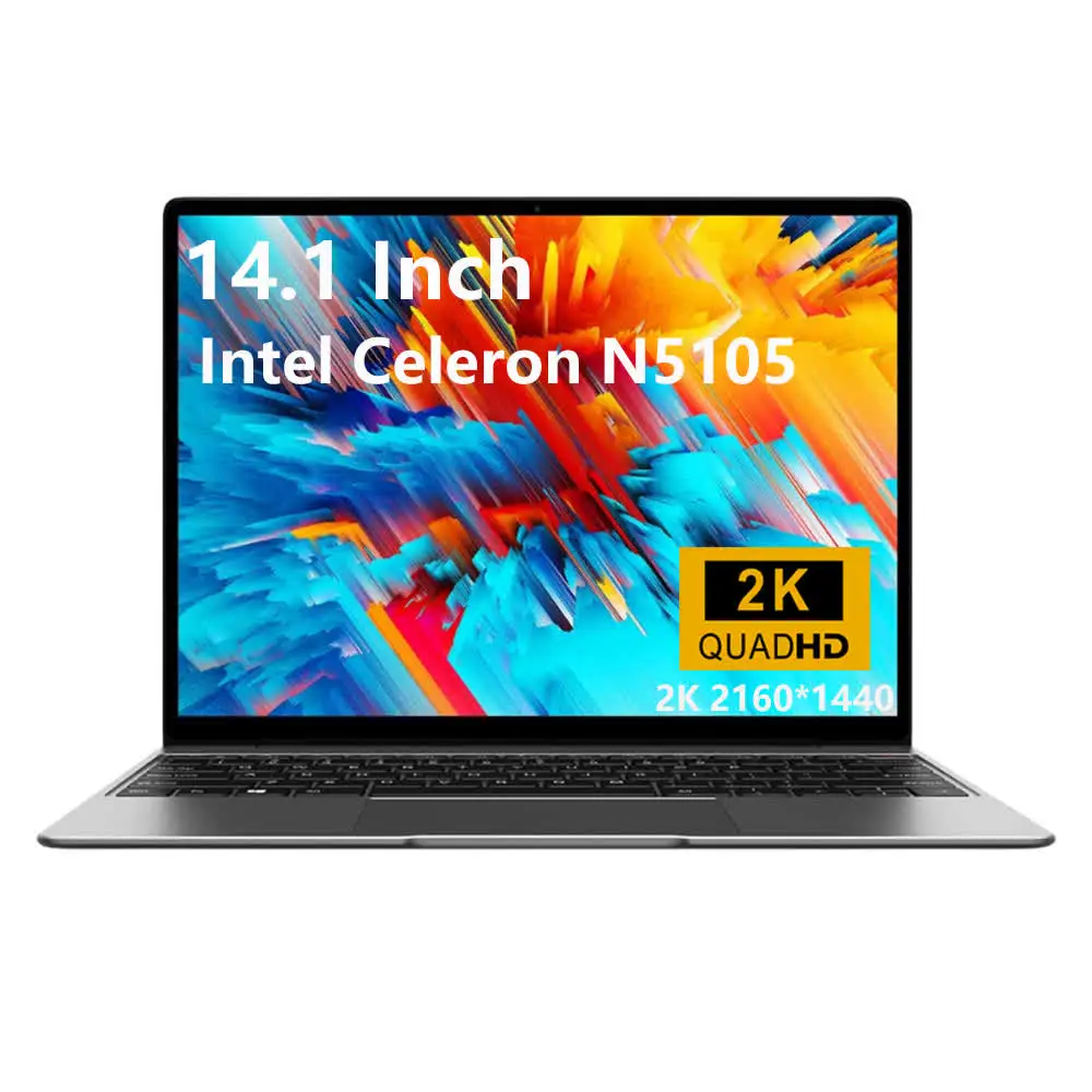 14 Inch Laptop 2K Display Intel N5105 Windows 11 16GB RAM 1TB SSD Ultra-Thin Lightweight Portable Computer for Student Office