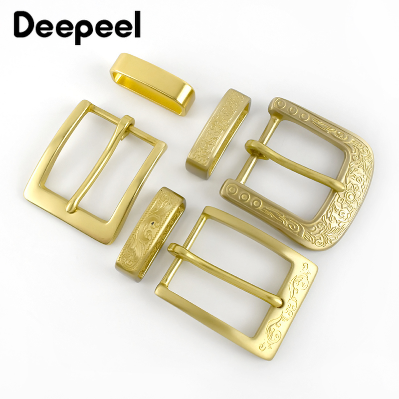 Deepeel 1 40Mm Đồng Thau Nguyên Chất Đồng Khóa Pin Dây Đầu Khắc Nam Nữ Khóa Làm Đồ Da Thủ Công Phụ Kiện cho 38-39Mm Thắt Lưng