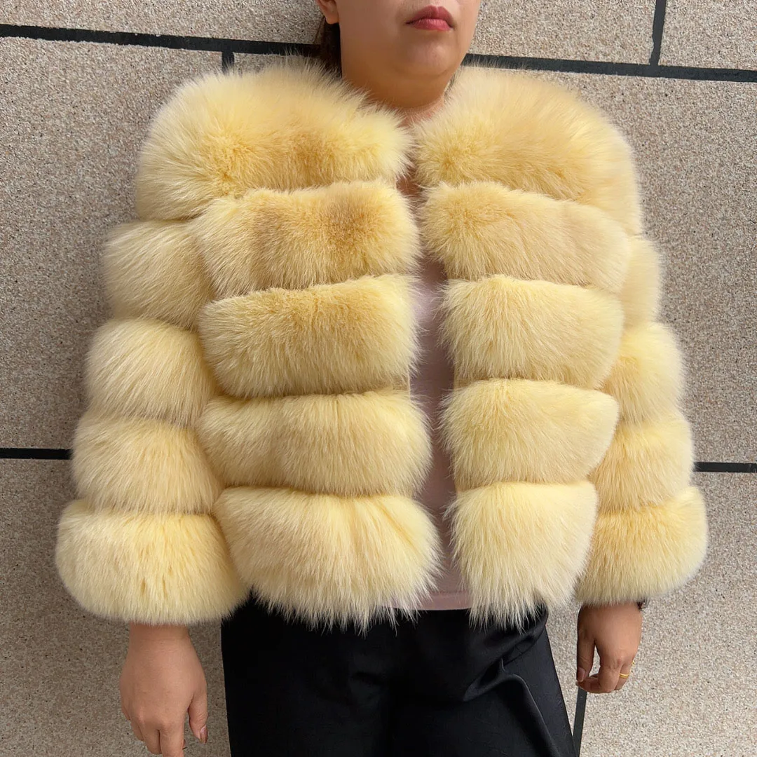 Novo casaco de pele de raposa real feminino inverno quente 100% jaqueta de pele natural curto casaco de pele de guaxinim feminino de alta qualidade venda quente