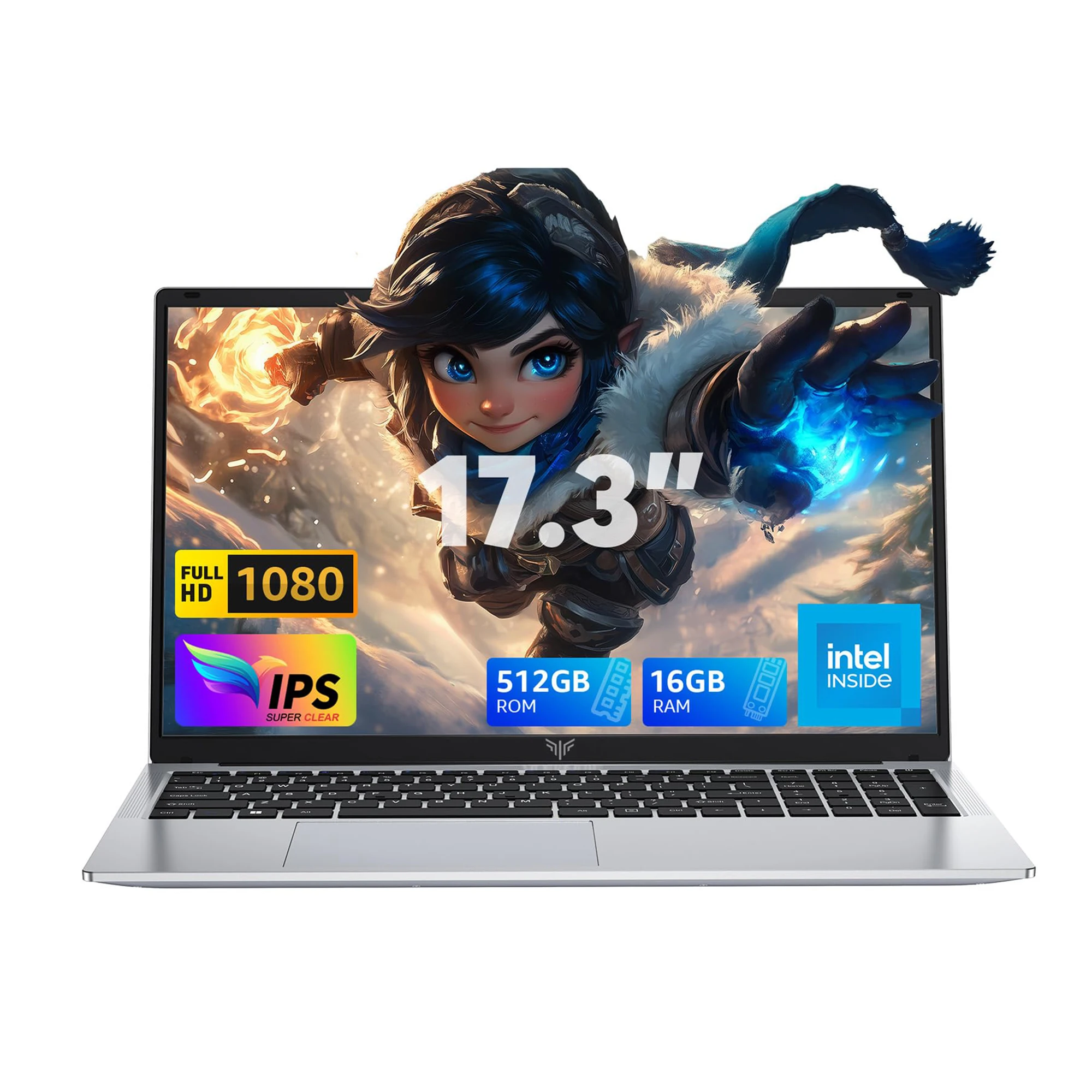Laptop ACEMAGIC da 17,3 pollici con processore quad-core Alder Lake N97 di 12° generazione ad alte prestazioni, ampio spazio di archiviazione, 16 GB di RAM, 512 GB di ROM