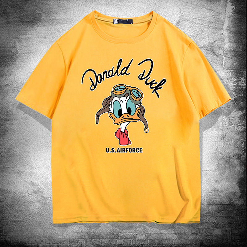 Donal Bebek Kaus Lengan Pendek Disney Uniseks Atasan Fashion Longgar