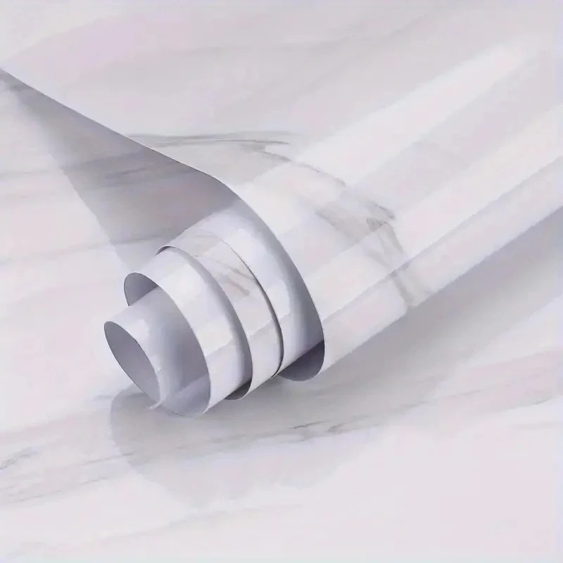 1 rollo de pegatinas autoadhesivas de mármol para baño, pegatinas blancas de Jazz, papel tapiz de cocina, película adhesiva, pegatina de pared impermeable y a prueba de grasa