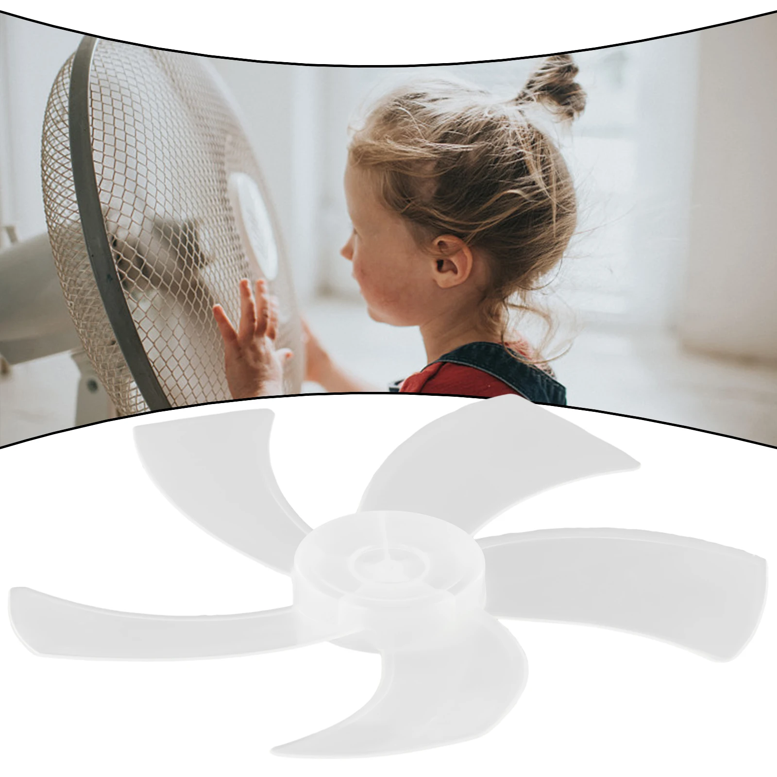 16 inch huishoudelijk plastic ventilatorblad vijf bladeren met moerafdekking voor voetstuk staande voetstukventilatorbladen accessoires