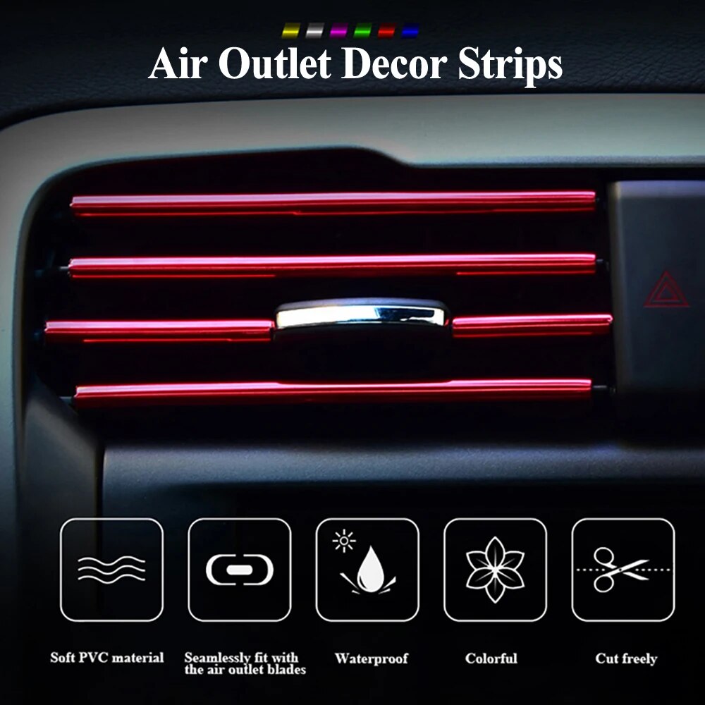 10 Stuks 20 Cm Auto Airconditioner Outlet Decoratieve U-vorm Molding Trim Decor Strips Auto Styling Autodeur rand Hoek Protector