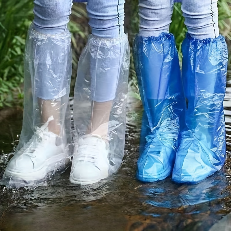 10/20/30 Uds. Cubiertas desechables para zapatos lluviosos, cubiertas para pies aislantes impermeables gruesas resistentes al desgaste de plástico transparente para exteriores