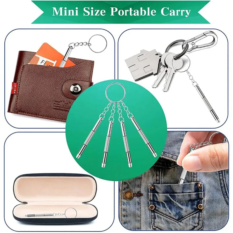 1/2/3/4 Uds Mini destornillador 3 en 1 gafas ópticas gafas portátiles reloj práctico herramienta de mano para el hogar