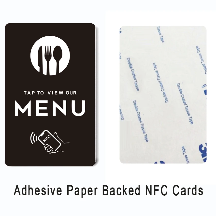 Tarjeta de PVC estándar NFC para menú en línea Enlace rápido al menú
