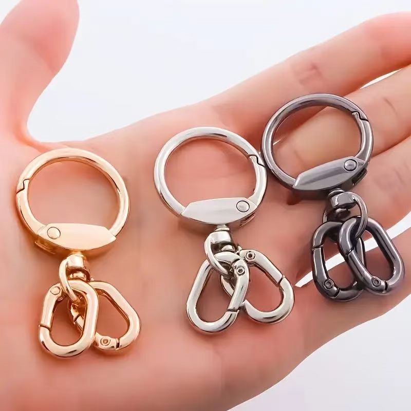 2 PCS Swivel Clasp Clip, Metal Lobster Claw Clasps, Swivel Clasp with Key Rings for Keychain Making, DIY Crafts