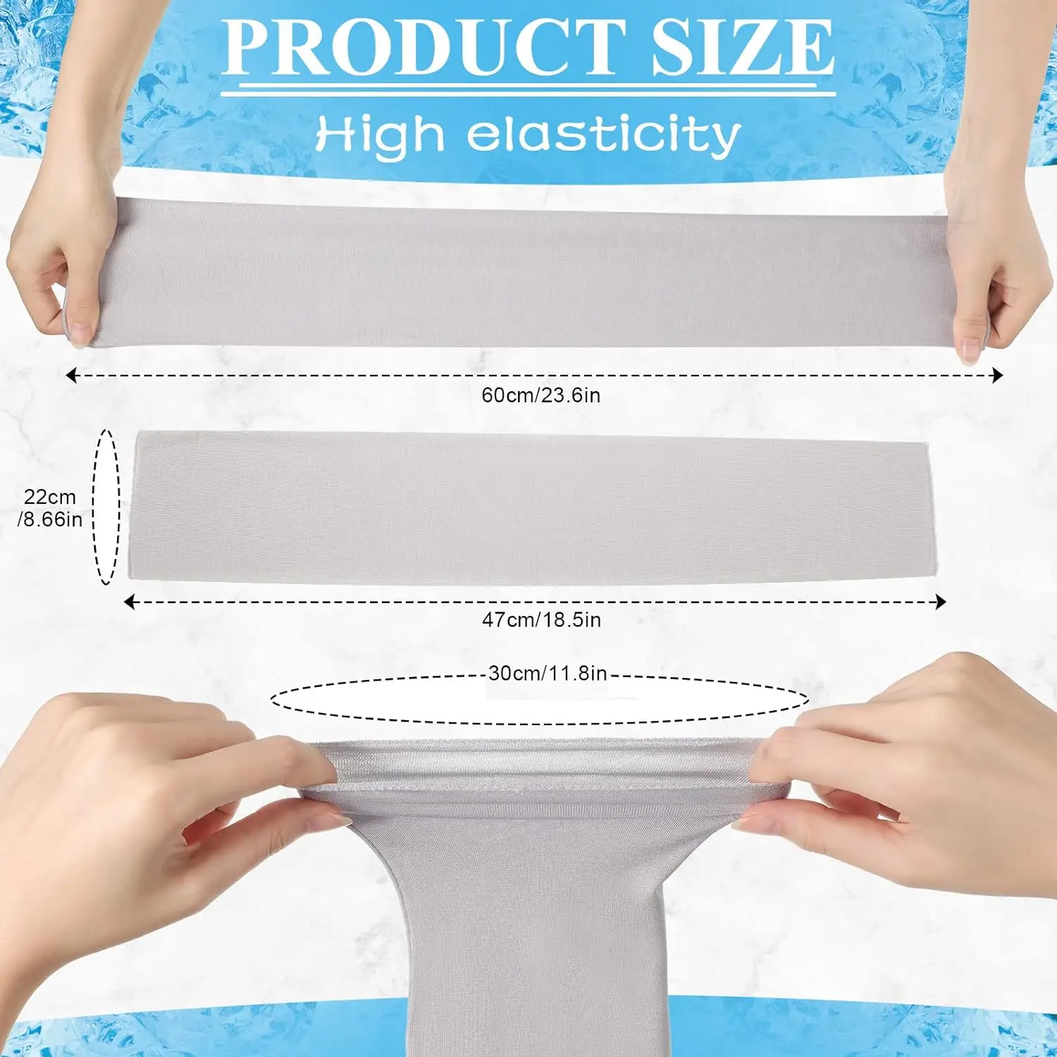 1 คู่ฤดูร้อนปลอกนิ้ว Ice Cool สวมใส่ข้อศอกยืดหยุ่นสูงฤดูใบไม้ผลิขี่กลางแจ้ง Fingerless ตกปลา Custom Ice Silk Sleeve