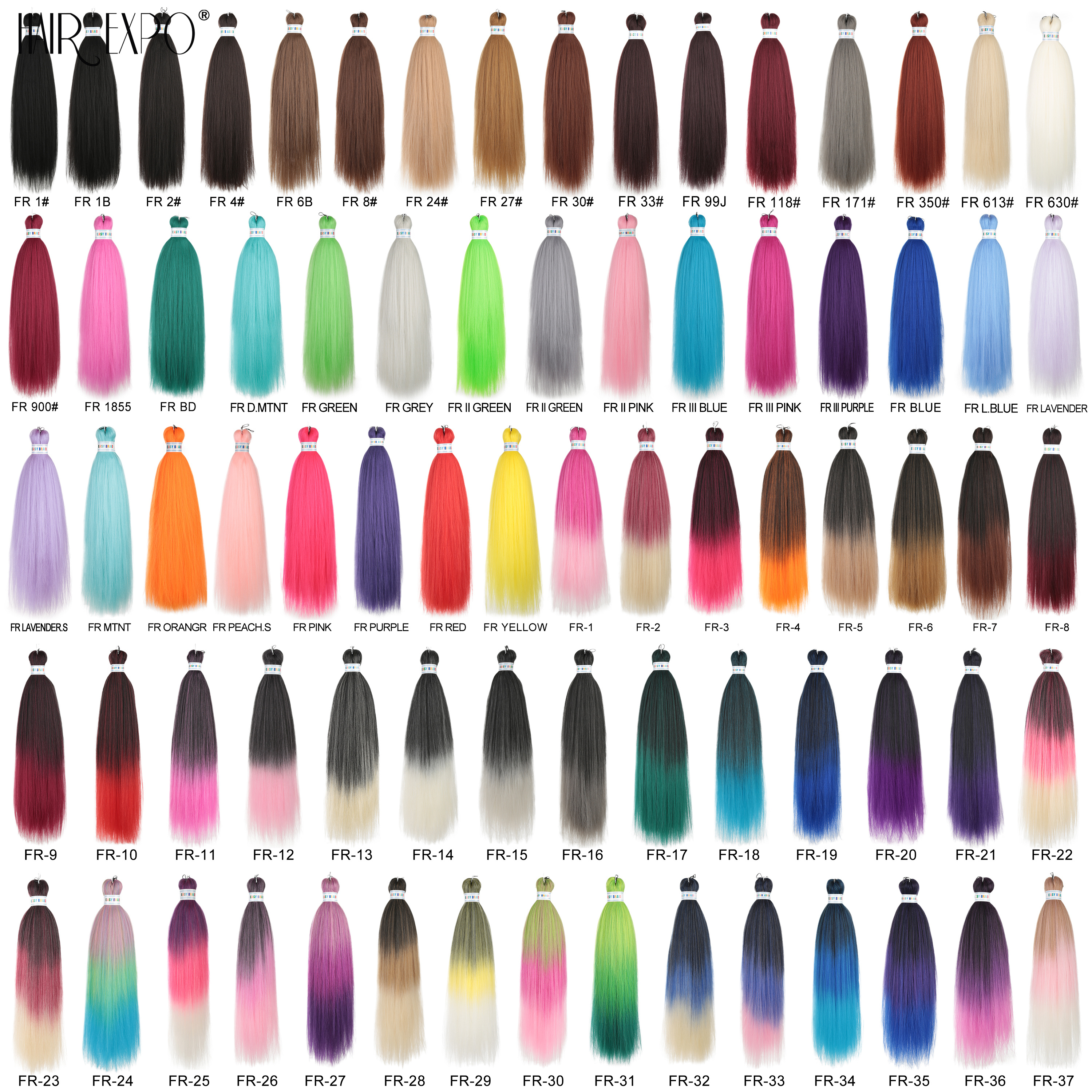 26 インチ簡単三つ編みヘア合成カラフルな事前ストレッチ編組ヘアエクステンションジャンボ三つ編みオンブル焼きロングストレートヘア