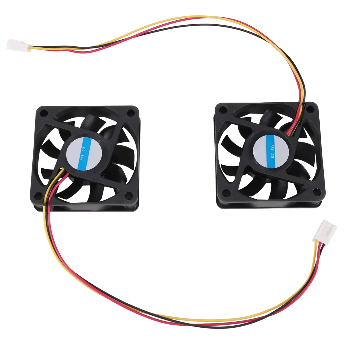 XFDE 60Mm 6Cm DC 12V 3 Pin Computer Case CPU Cooler Cooling Fan Black 2 Pcs