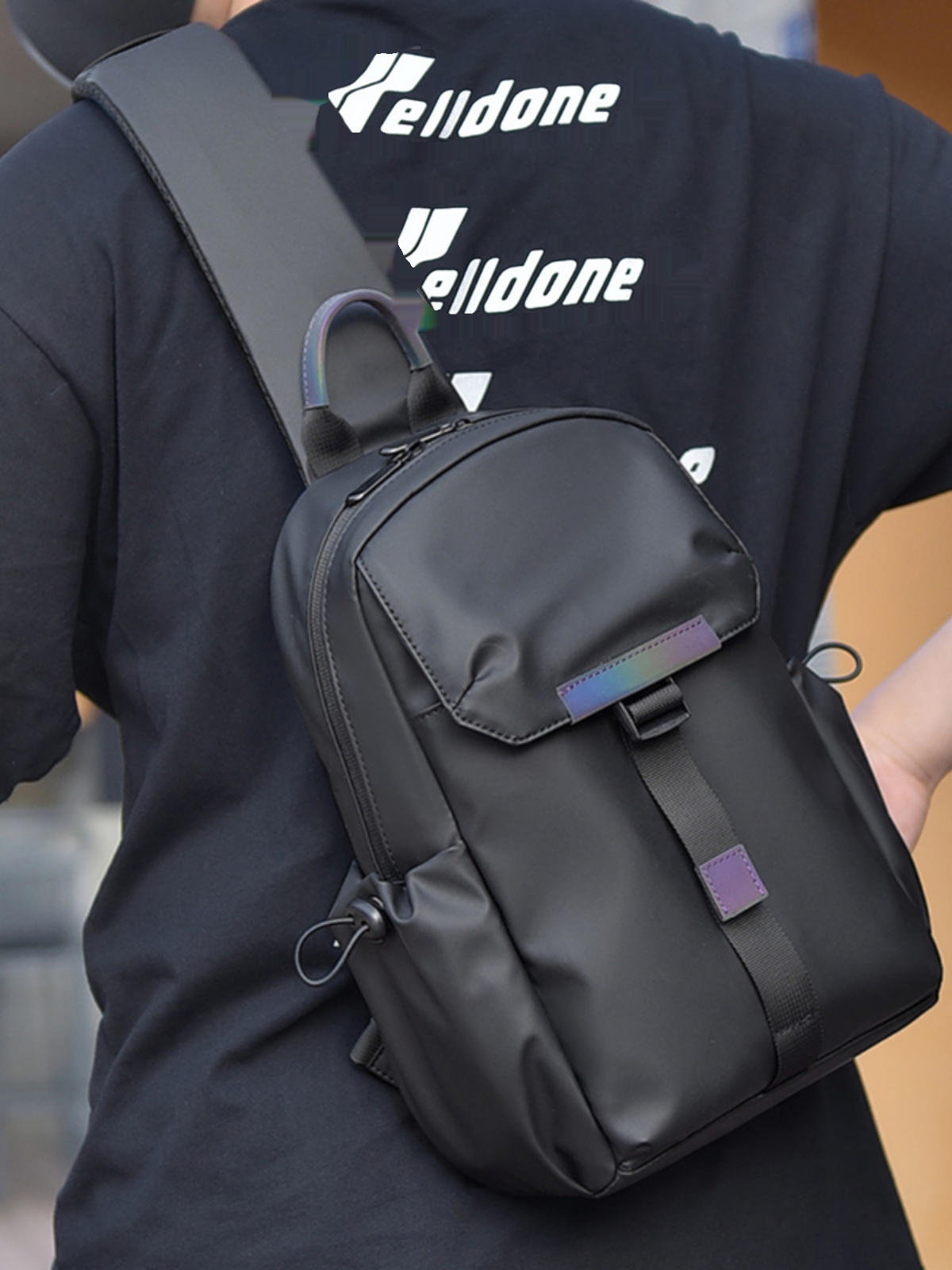 MTFSKAER トレンディなアウトドアスポーツメンズクロスボディバッグ軽量シングルショルダーバックパック多機能チェストバッグ