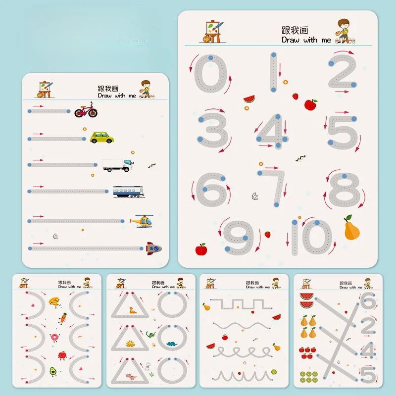 Toddler Pen Control Training Workbook Baby Magical Tracing Practice Copybook Reusable Writing Drawing Educational Picture Books