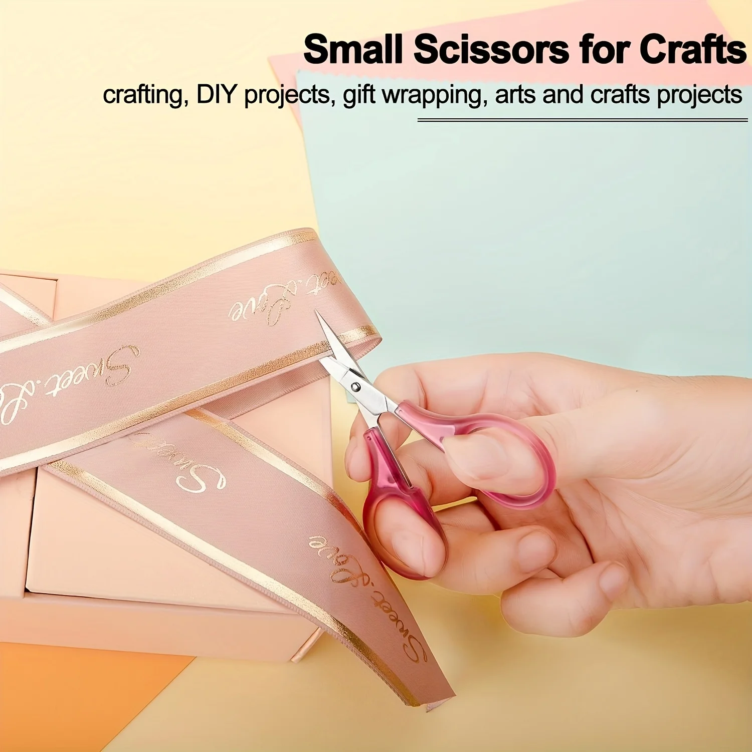 Precision Crafted Stationery Scissors with Sharp Stainless Steel Blades and Protective Cover Design for Office School Use