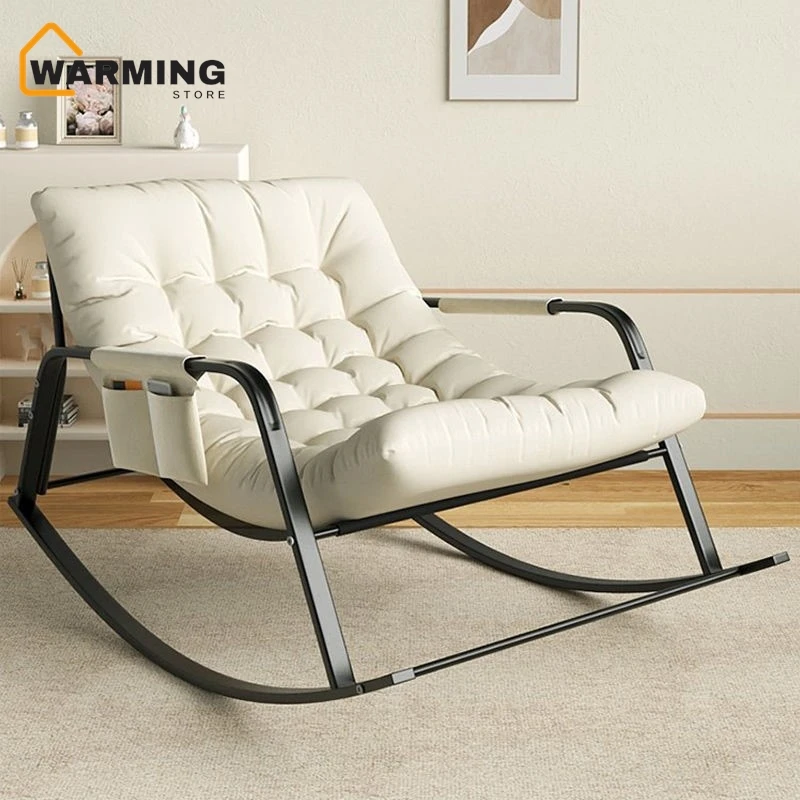 Double Rocking Chair Enlarge And Widen Lazy Chair Adult Balcony Home Technology Fabric Rocking Recliner Chair Can Sit And Lie
