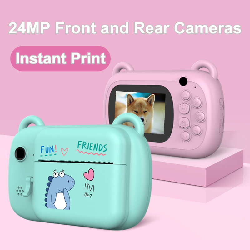 Digitale kindercamera Dubbele camera Instant Printing Camera Draadloze digitale camera voor kinderen Inktloze Instant Photo Printing Camera
